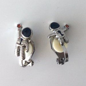 Asymmetric Astronaut Clip-On Earrings